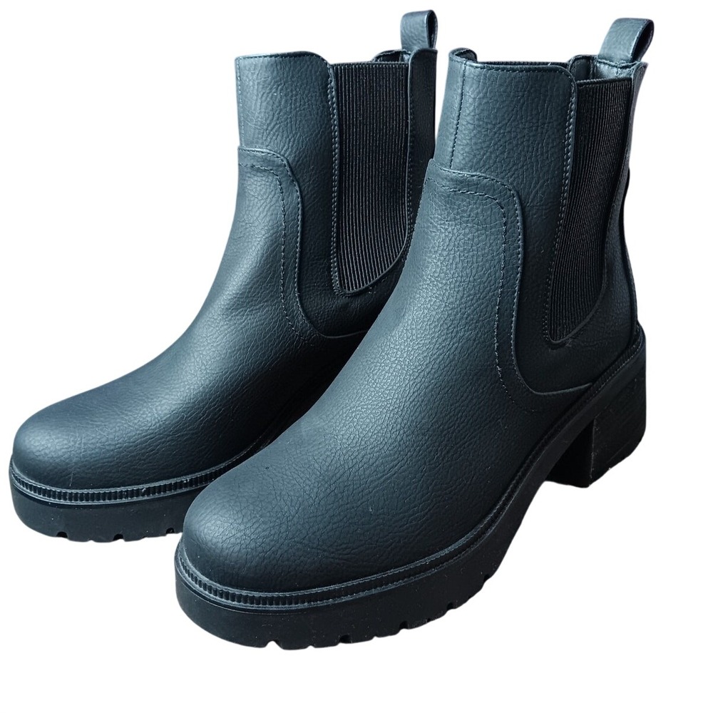 MIA Irie Chelsea Boot Ankle Women 10 Black Lug Sole Block Heel GS1472401